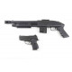 Shotgun M90 Mossberg + Pistolet CS 45 spring vue gauche