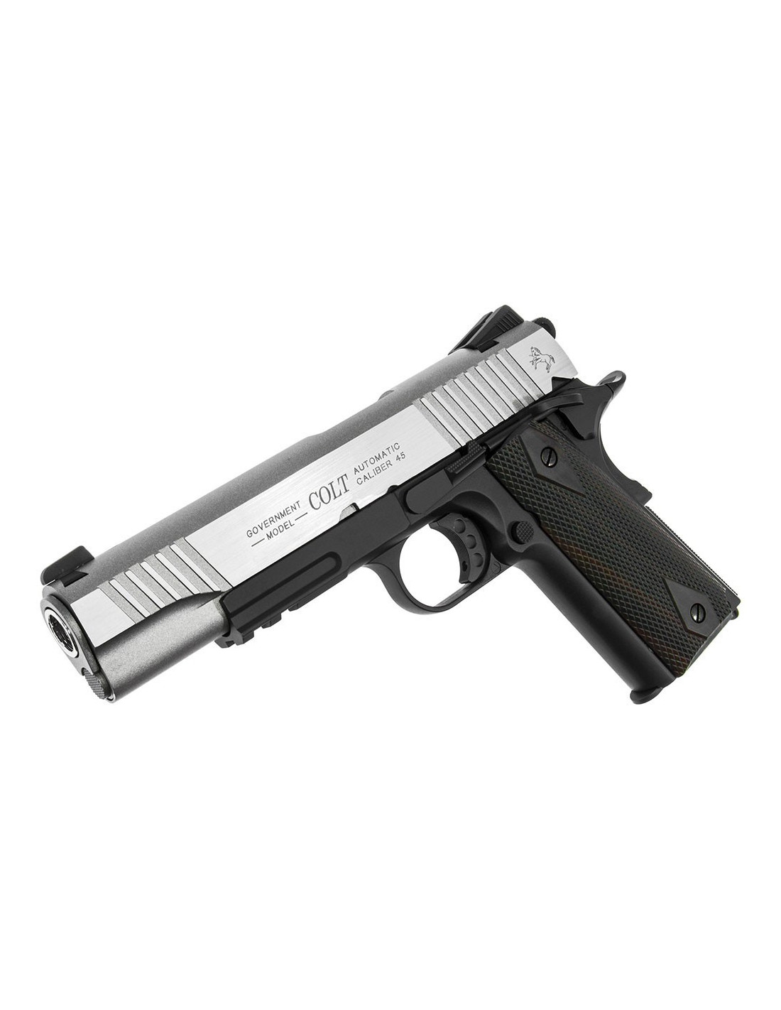 1911 Colt Pistol Rail gun Co2 silver / black