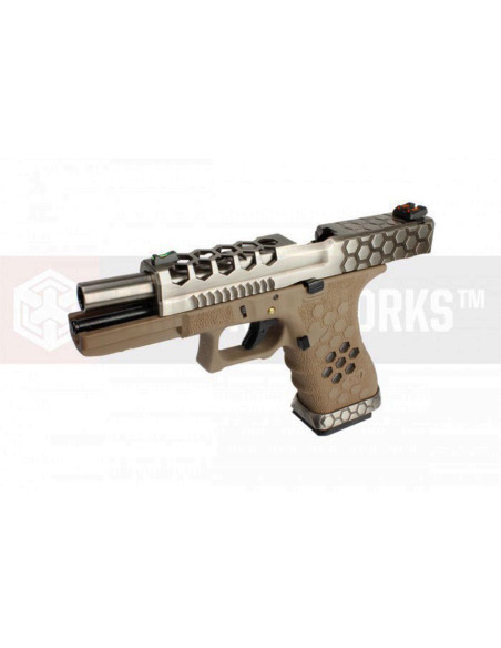 AW GBB VX0110 Hex-cut Tan / silver AW customs GBB / GNB