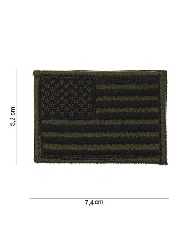 Patch tissus drapeau USA Vert olive