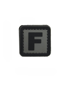 Patch PVC identification with velcro letter F Grey/black ACM Patchs & ID