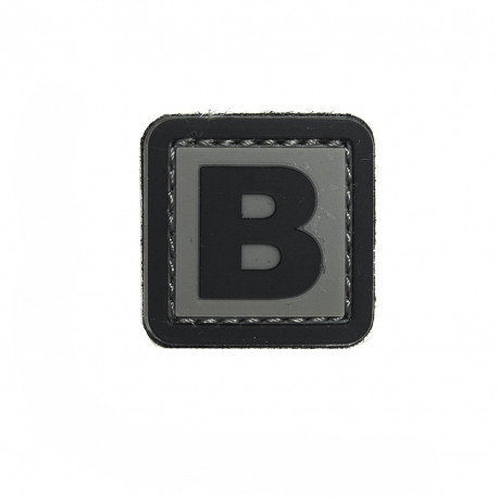 Patch PVC d'identification avec velcro lettre B Gris/noir