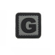 Patch PVC d'identification avec velcro lettre G Gris/noir