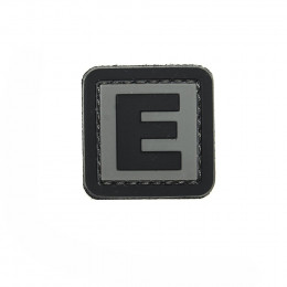 Patch PVC d'identification avec velcro lettre E Gris/noir