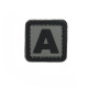 Patch PVC d'identification avec velcro lettre A Gris/noir