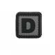 Patch PVC d'identification avec velcro lettre D Gris/noir