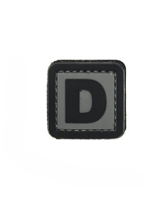 Patch PVC identification with velcro letter D Grey/black ACM Patchs & ID