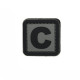 Patch PVC d'identification avec velcro lettre F Gris/noir
