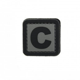 Patch PVC d'identification avec velcro lettre C Gris/noir