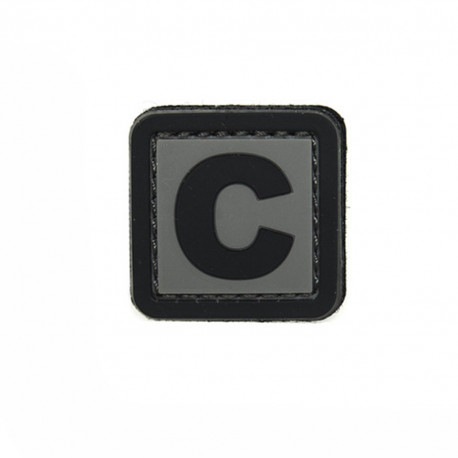 Patch PVC d'identification avec velcro lettre C Gris/noir