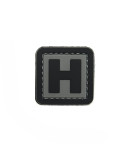 Patch PVC d'identification avec velcro lettre H Gris/noir