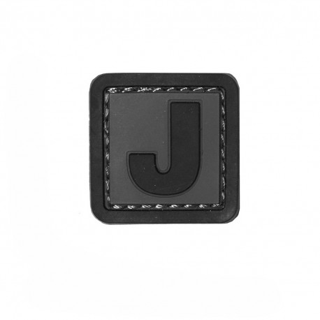 Patch PVC d'identification avec velcro lettre J Gris/noir