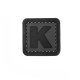 Patch PVC d'identification avec velcro lettre K Gris/noir