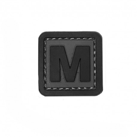 Patch PVC d'identification avec velcro lettre M Gris/noir