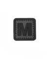 Airsoft-GunPatch PVC d'identification avec velcro lettre M Gris/noirACMPatchs & ID12805