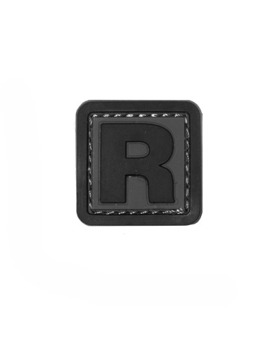 Patch PVC d'identification avec velcro lettre R Gris/noir