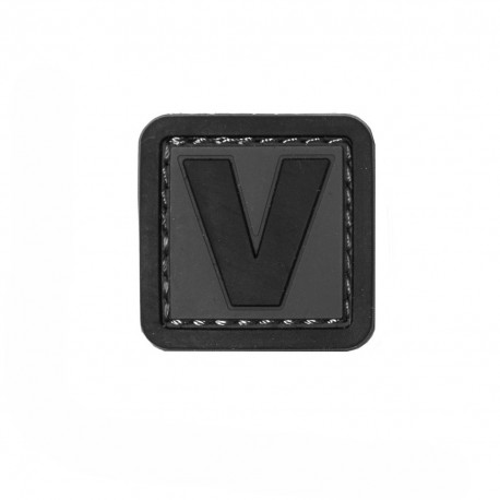 Patch PVC d'identification avec velcro lettre V Gris/noir