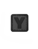 Patch PVC d'identification avec velcro lettre Y Gris/noir