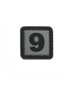 Patch PVC d'identification avec velcro chiffre 9 Gris/noir ACM Patchs & ID