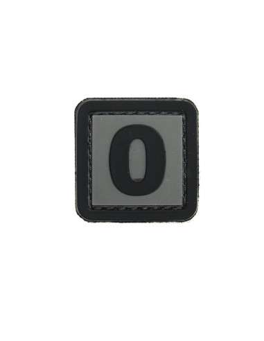 Airsoft-GunPatch PVC d'identification avec velcro chiffre 0 Gris/noirACMPatchs & ID12828