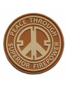 Airsoft-GunPatch PVC avec velcro peace throught superior fire power en divers couleursACMPatchs & ID12837