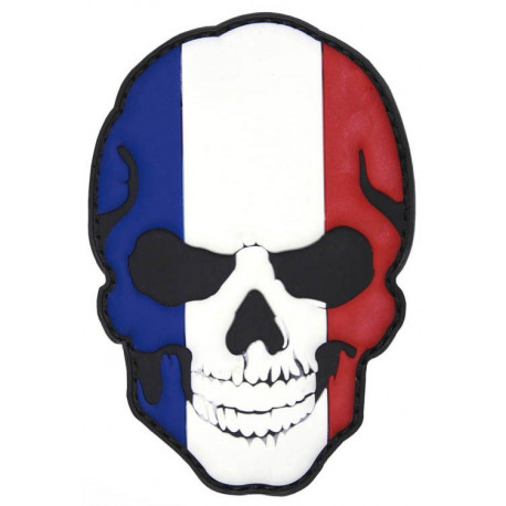 Patch PVC avec velcro Skull drapeau francais
