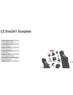 Poussoir de bille du chargeur Scorpion EVO3 midcap