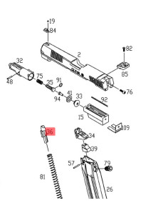 Poussoir de bille du chargeur gaz pour CZ P-09