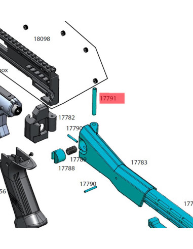 Tige de maintien de crosse pour scorpion EVO3A1 série