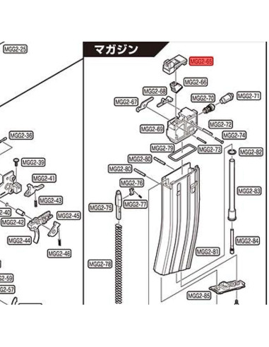 Tokyo marui lèvre supérieur de chargeur MWS Tokyo Marui Pièces MWS