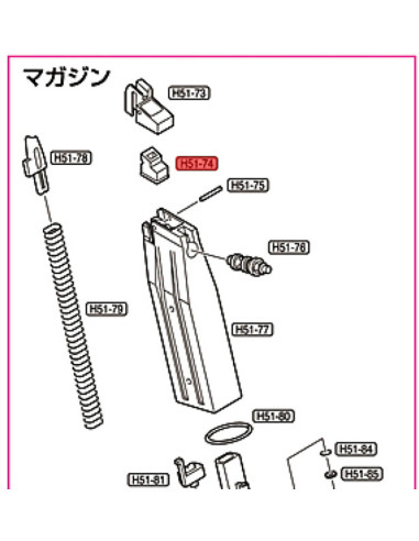 Tokyo marui joint supérieur du chargeur Hi-capa