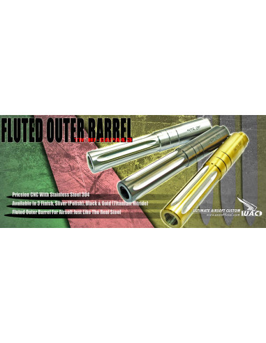 Stainless Steel .45ACP Fluted Outer Barrel for TM 4.3 Hi-capa