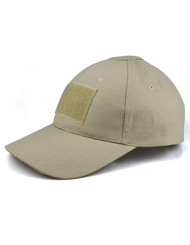 Baseball cap with velcro in Tan