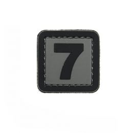 Patch PVC d'identification avec velcro chiffre 7 Gris/noir