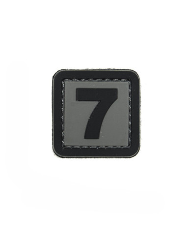 Patch PVC d'identification avec velcro chiffre 7 Gris/noir