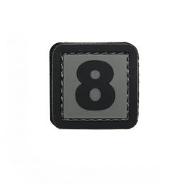 Patch PVC d'identification avec velcro chiffre 8 Gris/noir