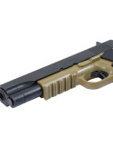 Colt 1911 pistol spring powered Dual Tone Black and Dark earth pic 5