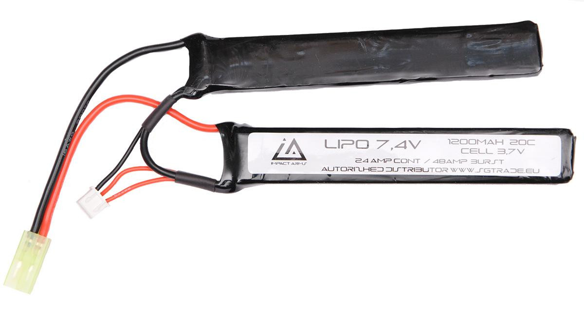 Batterie Lipo 7.4V 1200Mah 20C type double stick Mini Tamiya