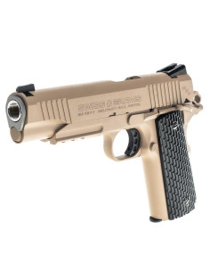 Colt 1911 GBB Pistol Military Co2 4.5mm Full metal Tan Swiss Arms Steel BB's