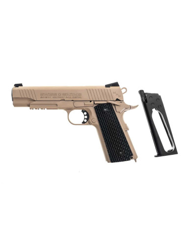 Colt 1911 GBB Pistol Military Co2 4.5mm Full metal Tan Swiss Arms Steel BB's