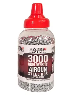 Steel bbs nickled 4.5mm .177 in bottle of 3000pcs Swiss Arms Steel BB's