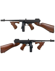 Pistolet mitrailleur Thompson M1928 Bois metal + mosfet King Arms AEG / AEP