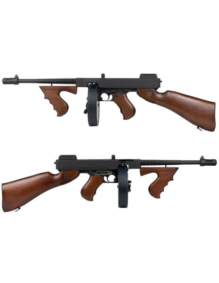Pistolet mitrailleur Thompson M1928 Bois metal + mosfet King Arms AEG / AEP