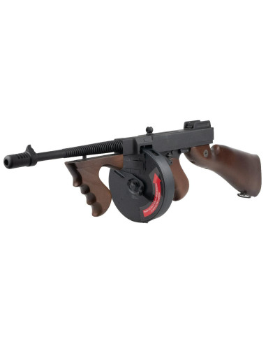Pistolet mitrailleur Thompson M1928 Bois metal + mosfet King Arms AEG / AEP