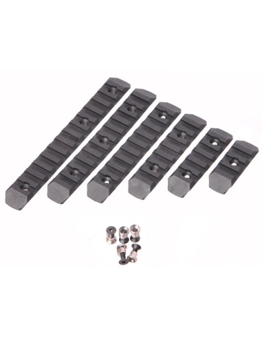 Set of 6 picatinny rails for Keymod Black