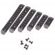 Set of 6 picatinny rails for M-lok black