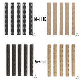 Set de couvre rail BCM polymère M-lok / Keymod Noir ou Dark Earth