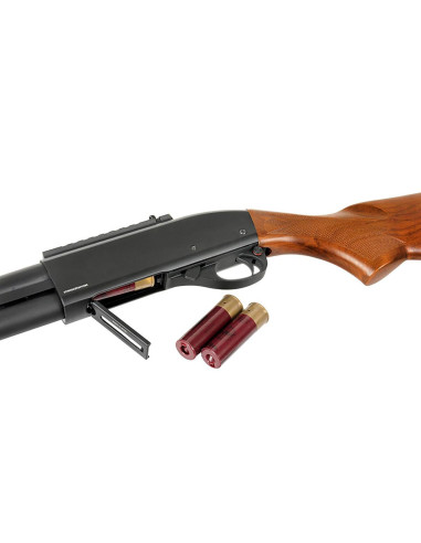 Fusil a pompe Type M870 vrai bois gaz 8870RW Golden Eagle Gaz / Co2