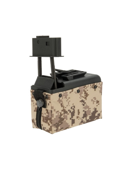 Ammobox 1500 billes Digital Desert pour M249 A&K drumbox / ammobox