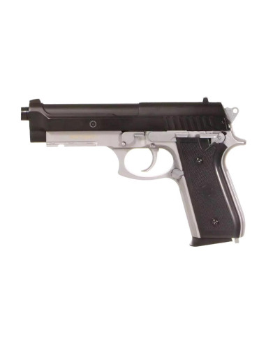 Pistolet PT92 culasse métal manuel à ressort Dual tone cybergun A Ressort